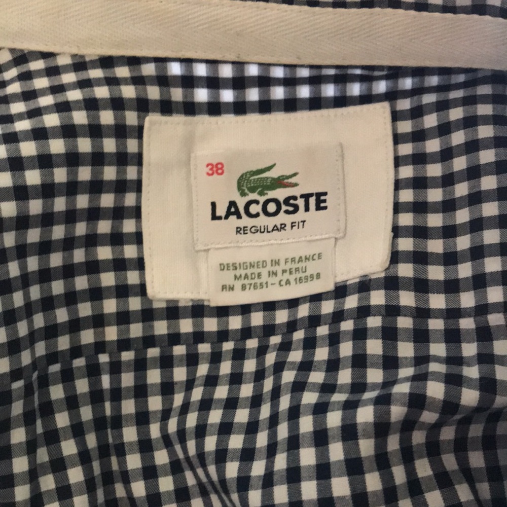 Men's Regular Fit Gingham Cotton Poplin Shirt, 38 - Picture 5 of 7